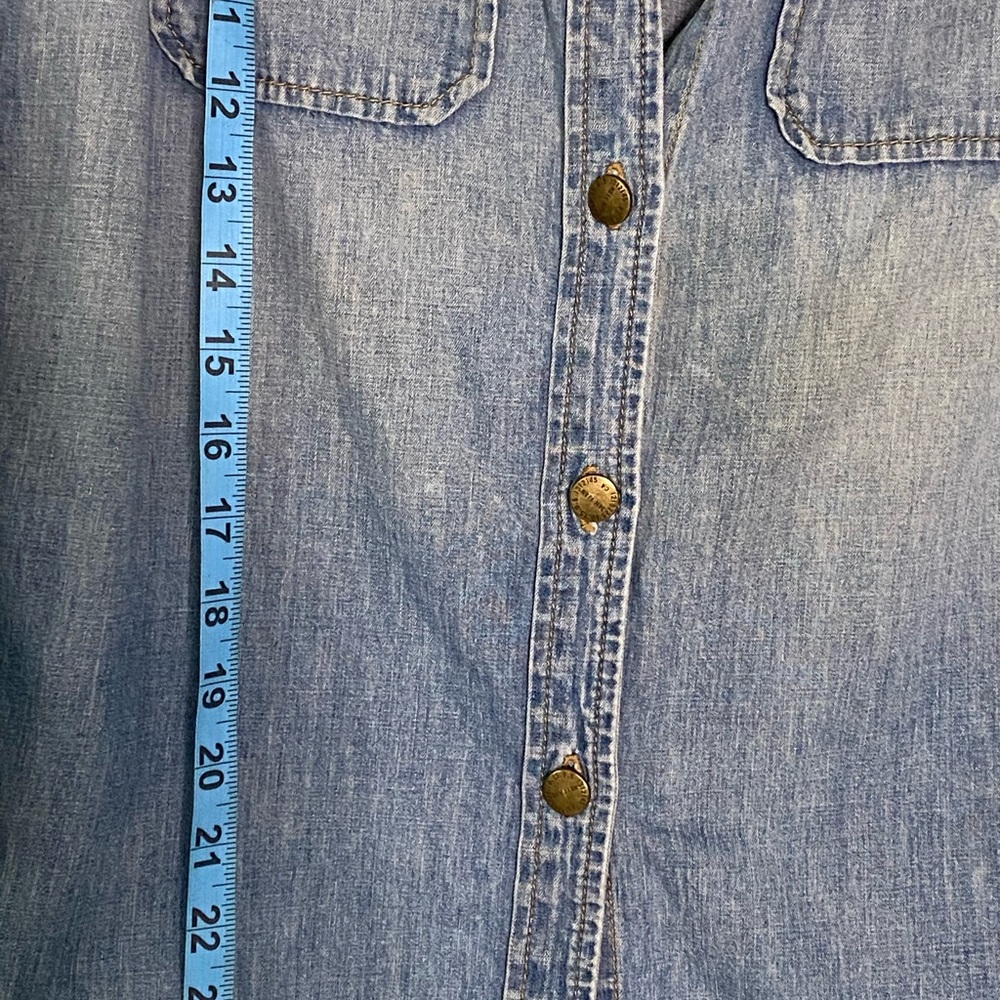 Current/Elliott Denim Utility Shirt Miner sz 0 - Picture 6 of 7